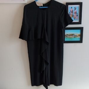 Marni Black Asymmetrical Ruffle Dress